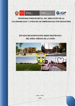 Estudio de zonificación sismo geotécnica del área urbana de La Unión