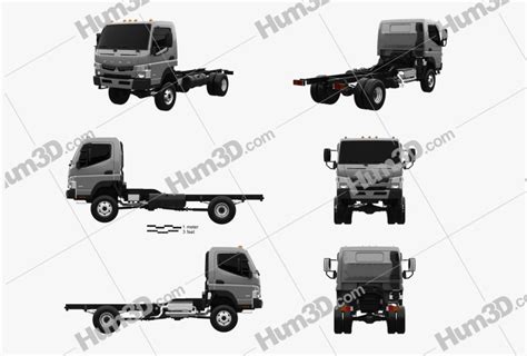 Mitsubishi Fuso Canter Chassis Truck 2016 Blueprint Template - 3DModels.org