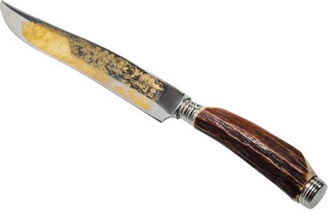 Нож для разделки дичи, сталь, золочение, рог, фирма "Zwilling JA ...