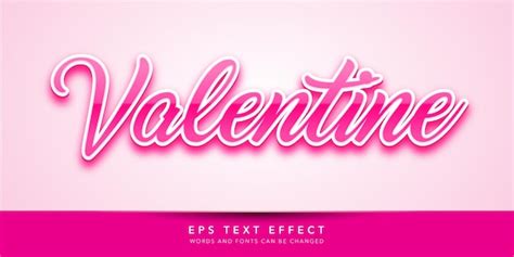 Premium Vector Valentine 3d Editable Text Effect