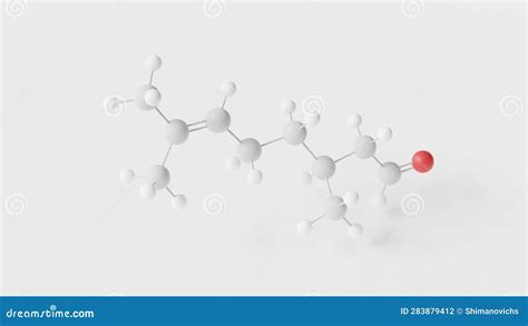 Citronellal Molecule 3d Molecular Structure Ball And Stick Model Structural Chemical Formula