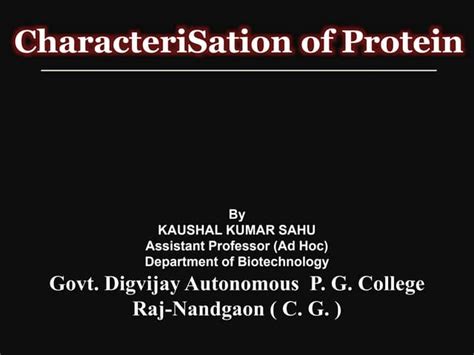 Characterization Of Protein Ppt