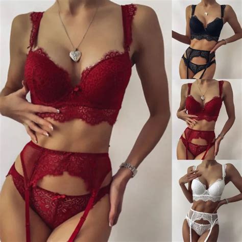 ENSEMBLE DE LINGERIE String Soutien Gorge En Dentelle S Duisant V