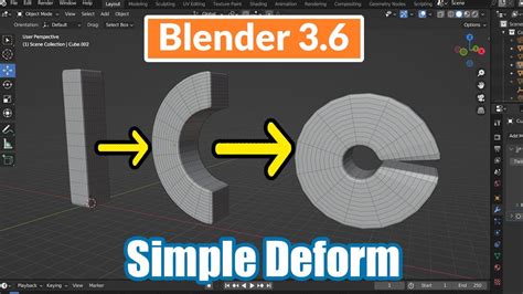 Como Deformar Objetos En Blender 3 6 Modificador Simple Deform Youtube