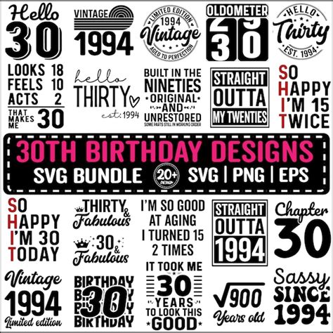 Hello Thirty Svg 30th Cut Files Birthday Cut Etsy