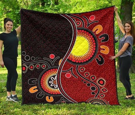 Aio Pride Aboriginal Premium Quilt Australia Flag Dot Painting Art