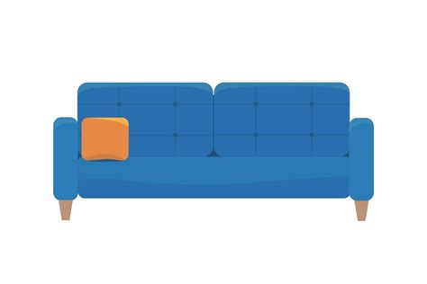 Illustration Of A Blue Scandinavian Style Sofa 2188035 Vector Art At