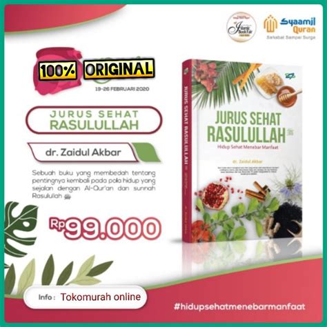 Jual Buku Kesehatan Jurus Sehat Rasulullah Karya Dr Zaidul Akbar Yang