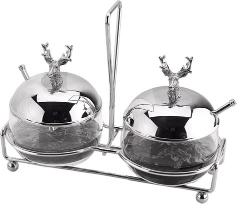 Amazon Rigeli Regent Stainless Steel Double Jam Dish With Stag