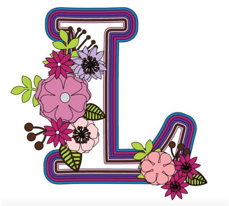 Layered Letter L With Flowers Svg File Alphabet Svg For Cricut