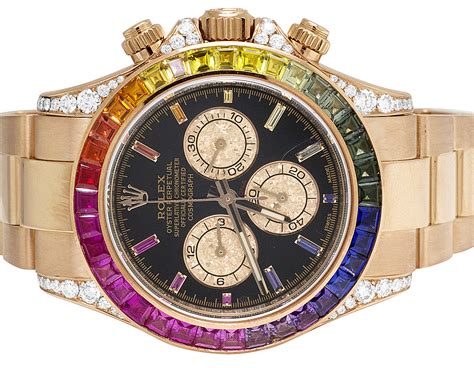 Rolex K Rose Gold Daytona Rainbow Bezel Cosmograph Diamond