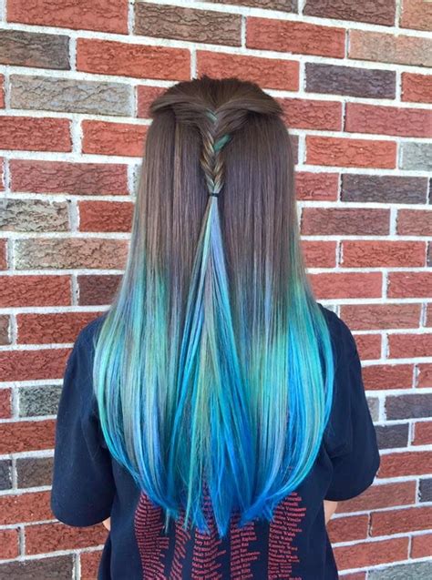 Turquoise Hair Ombre Dyed Hair Ombre Aqua Hair Brown Ombre Hair