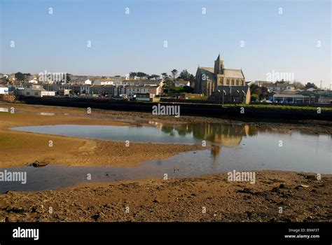 Looking over at Hayle church from the wildlife estuary, Hayle, Cornwall, England Stock Photo - Alamy