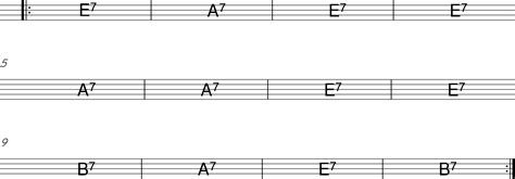 12 Bar Blues In E Chord Chart