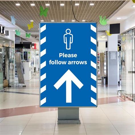 Social Distancing Directional Non Rip Waterproof Posters