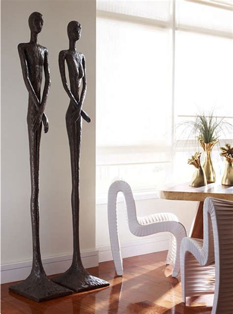 Skinny Floor Sculpture Bronze Contemporary Art Cantoni