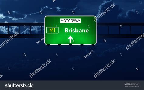 Brisbane Australia Highway Road Sign Night Stock Illustration 262317461 - Shutterstock