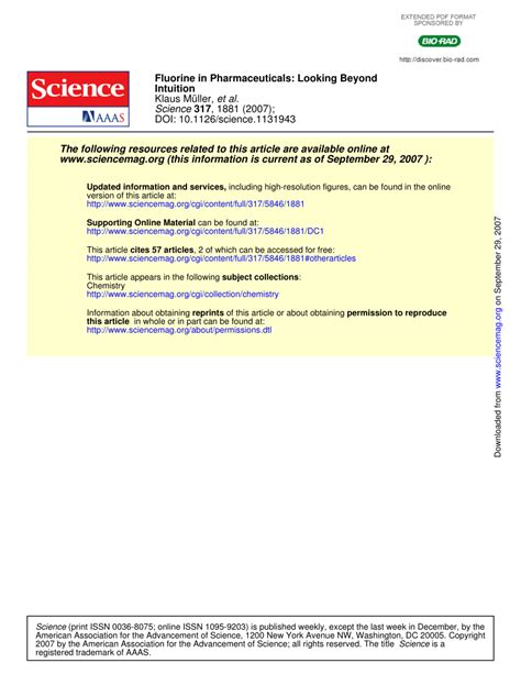 PDF Fluorine In Pharmaceuticals Looking Beyond Intuition