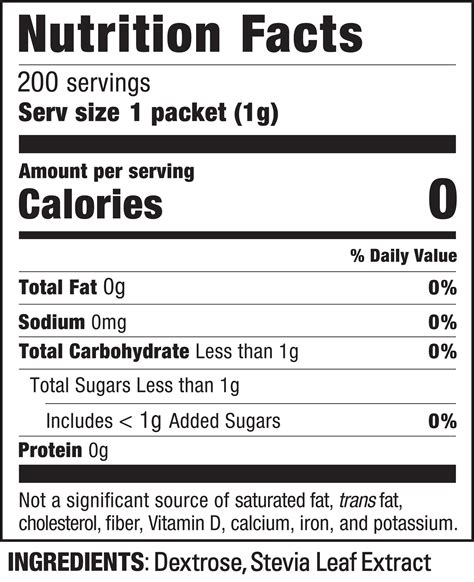 STEVIA IN THE RAW Zero Calorie Sweetener Packets 200 Count Box 1 Pack