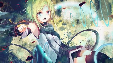 Anime Anime Girls Green Vocaloid Megpoid Gumi Person Screenshot Computer Hd Wallpaper