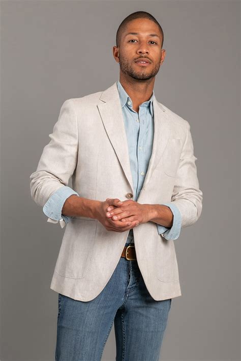 Concrete Off White Slim Fit Linen Blend Blazer