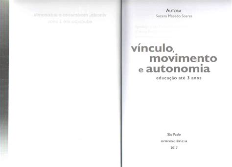 Vinculo Movimento E Autonomia Pedagogia