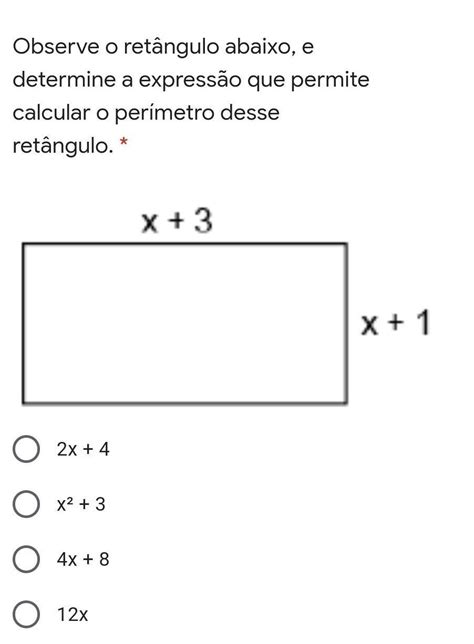 A Expressão Que Representa O Perímetro Do Retângulo é