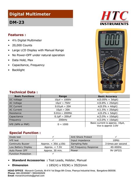 Htc Digital Multimeter Dm Pdf