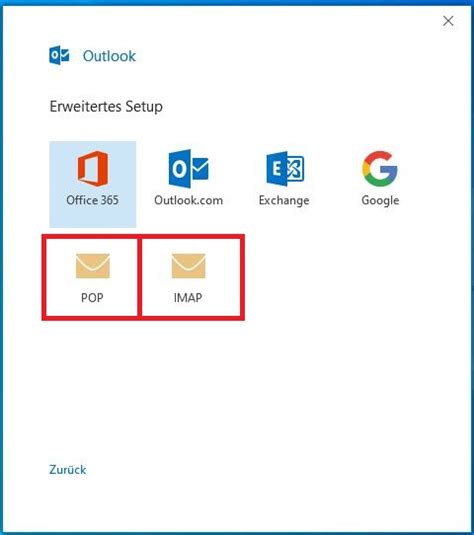 Neues Postfach Imap Oder Pop Einrichten Mit Outlook Oder