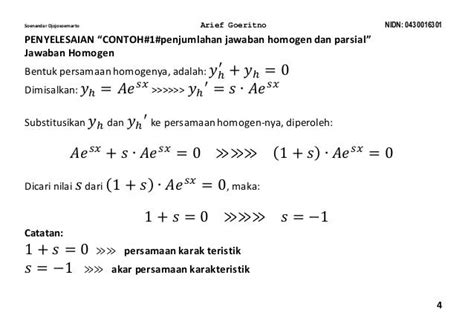 Persamaan Diferensial Orde 1 Pelajaranku