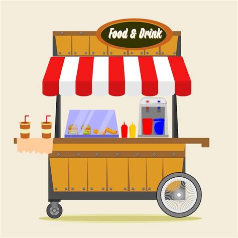 Premium Vector Fast Food Street Cart