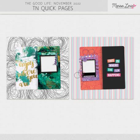 The Good Life November 2022 TN Quick Pages Kit By Marisa Lerin