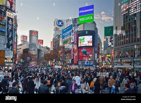 Tokyo City Japan November Asia District Shibuya People Stock