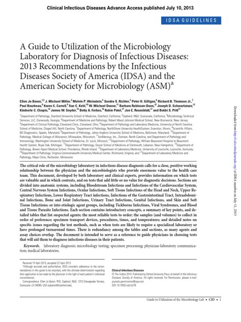 Laboratory Diagnosis Of Infectious Diseases Guideline Pdf Infection