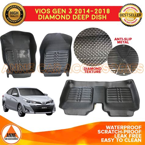 New Arrival D Diamond Deep Dish Matting For Toyota Vios Gen