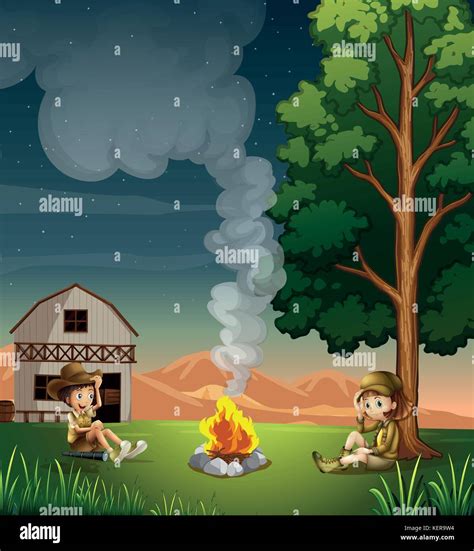 Making A Campfire Stock Vector Images Alamy