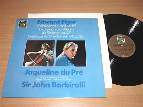 Elgar Jacqueline du Pré Barbirolli LP Cello Concert GERMAN PRESS