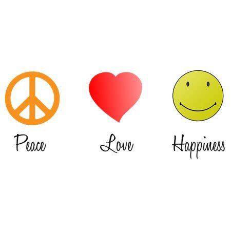 Peace love happiness symbols - NeatoShop