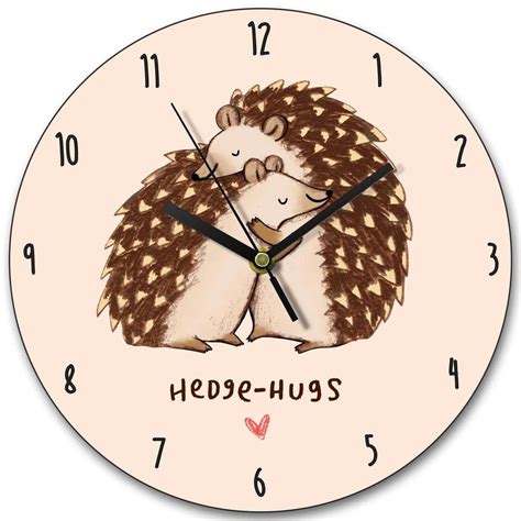 Hedge Hugs Wooden Clock By Sophie Corrigan