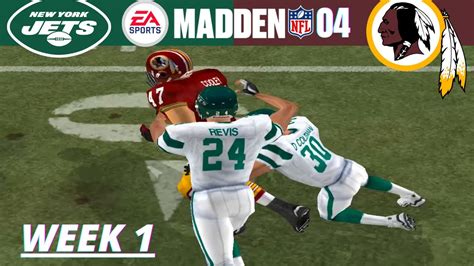 Madden Nfl 2004 Jets Vs Redskins Week 1 Simulation Highlights