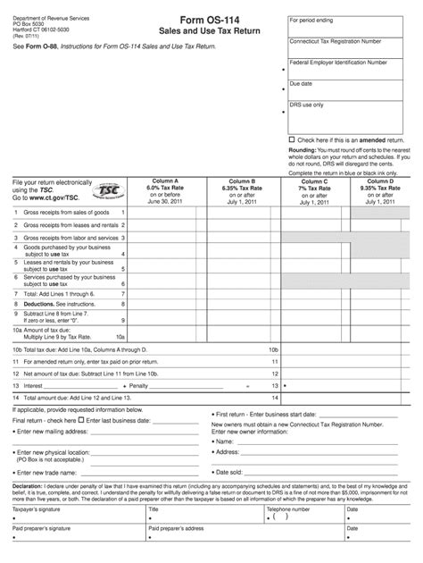 2011 Form Ct Drs Os 114 Fill Online Printable Fillable Blank Pdffiller