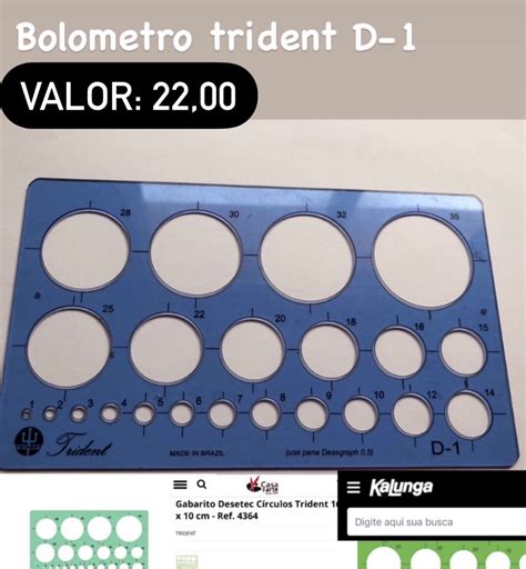 Bolometro Gabarito De Círculos Desetec Trident Item De Papelaria Desetec Trident Usado