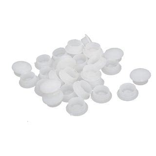 12mm Dia Plastic Thread Design Screw Cap Covers Hole Lids White 30pcs