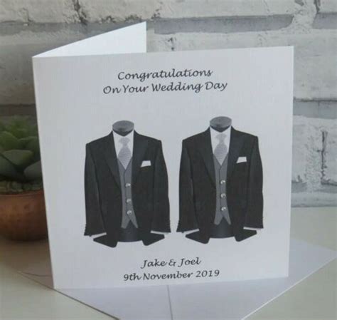 Personalised Gay Wedding Card Civil Partnership Mr Mr Card Same Sex Marriage Ebay Uk