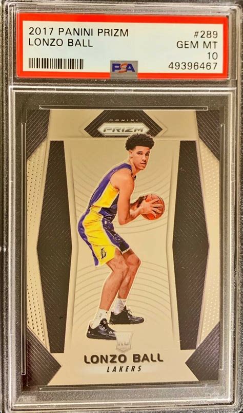 Lonzo Ball Panini Prizm Rookie Card Rc Base Psa Bulls