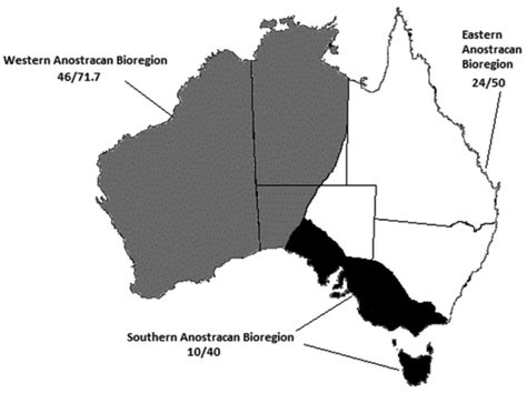 The Australian Anostracan Bioregions Numbers Indicate Of Species In Download Scientific