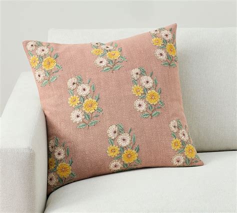 Laila Embroidered Pillow Pottery Barn