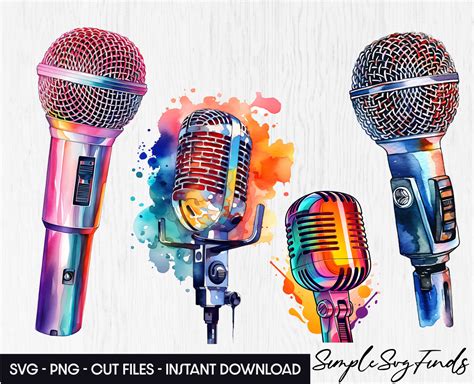 Microphone Png Bundle Clipart Music Tumbler Png Radio Vintage Etsy