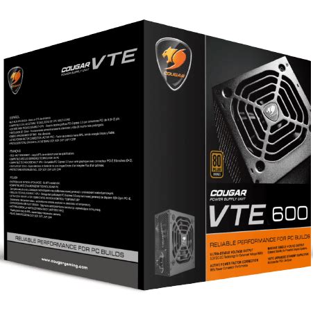 Cougar 600W PSU VTE600 80 PLUS® – TechnoKings.pk