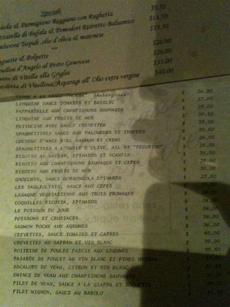 Il Cortile Menu, Menu for Il Cortile, Golden Square Mile, Montreal ...